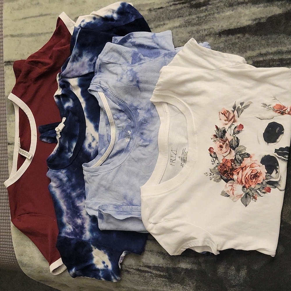 4 pack of girls shirts size small various brands